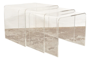 Vintage Acrylic Glass Nesting Tables, 1970s, Set of 3