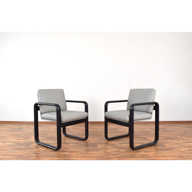 Mid-Century Leather Armchairs by Burkhard Vogtherr for Rosenthal, 1970s, Set of 2 For Sale - Image 18 of 18