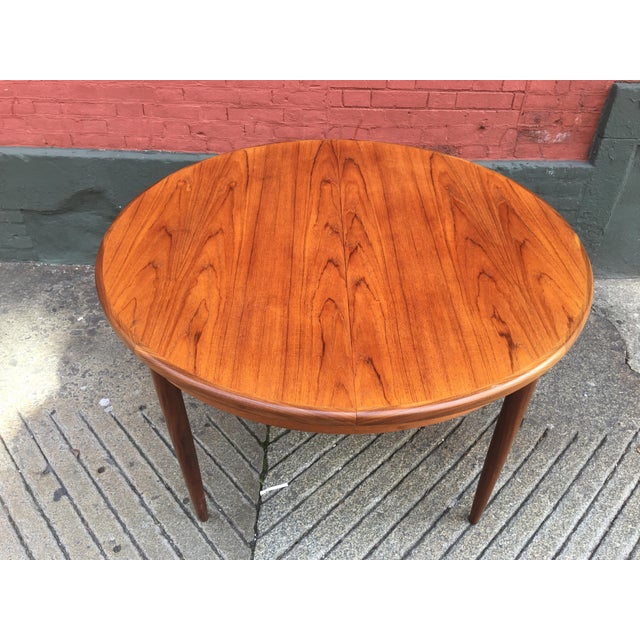 Mid Century Modern Teak Round / Oval Dining Table With 1 ...