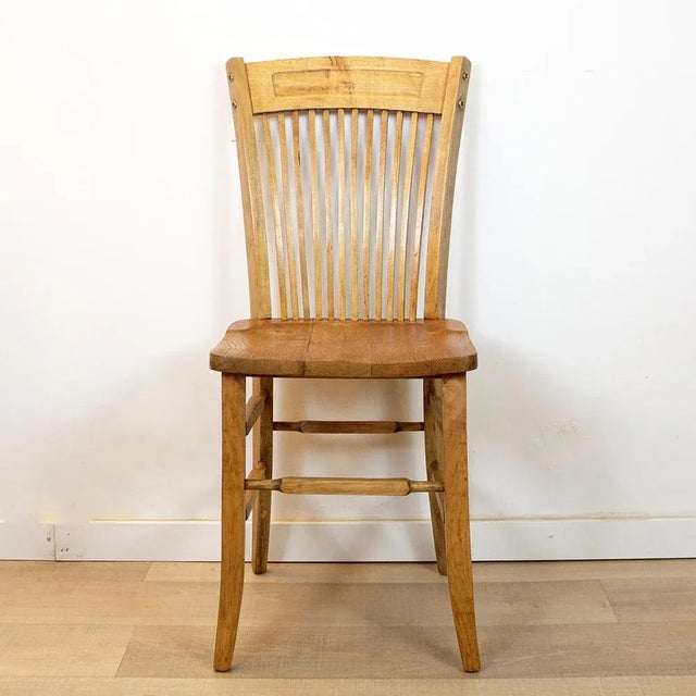 Brown Vintage Spanish Office Chair in Oak, 1940s For Sale - Image 8 of 8