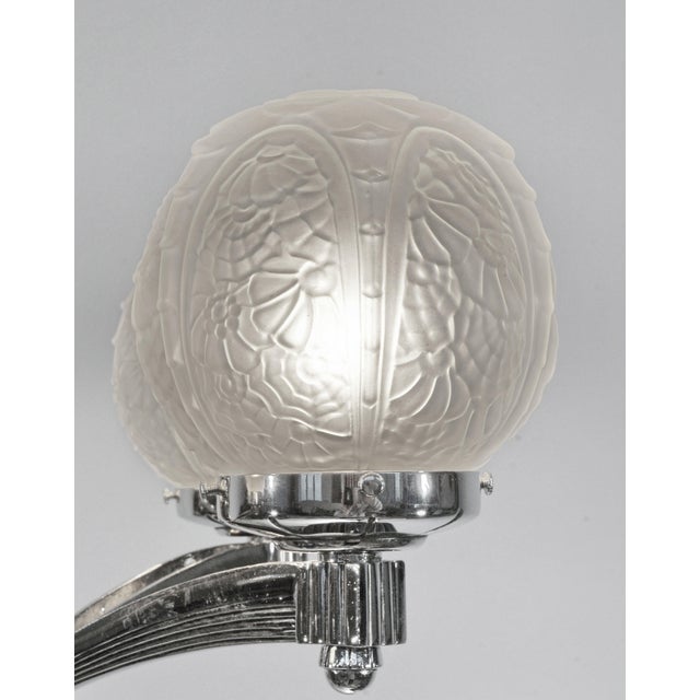 Silver French Art Deco Chandelier by Louis Vandamme - 1930s France For Sale - Image 8 of 13