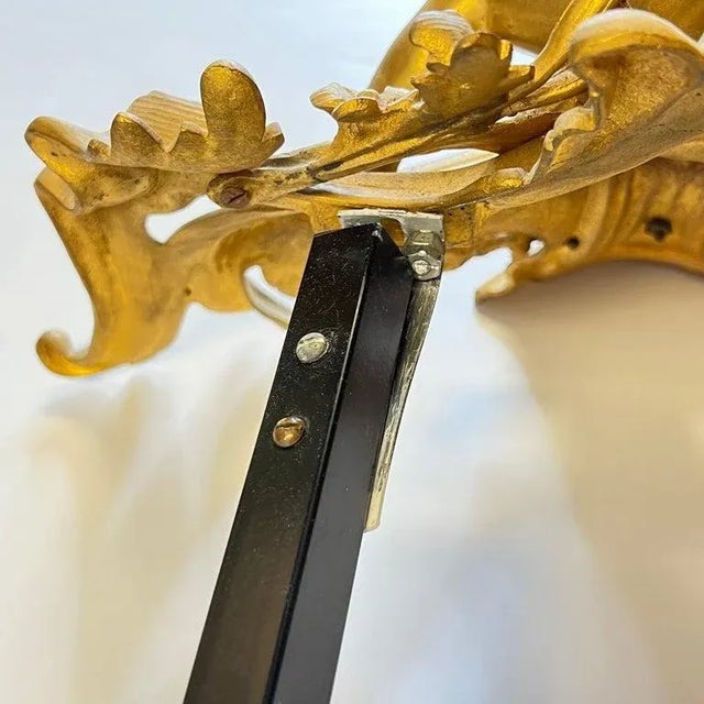 19 century French Louis XVI style gilt bronze cherub motif figural andirons - A Pair For Sale - Image 10 of 13