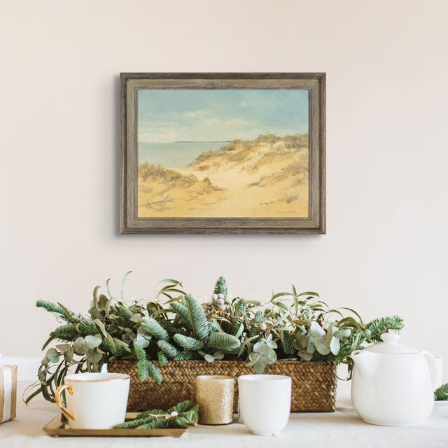 1980s Scottish Beach Dunes Oil Painting by John Bathgate, Circa 1980 For Sale - Image 5 of 5