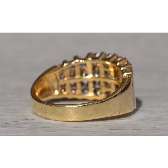 The Tavanta: Ladies 14K Yellow Gold Cocktail Ring Channel set with Diamonds For Sale In Philadelphia - Image 6 of 10