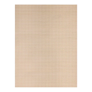 The House of Scalamandré Houndstooth Sisal Wallpaper, Peach For Sale