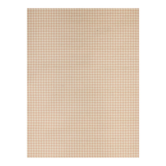 The House of Scalamandré Houndstooth Sisal Wallpaper, Peach For Sale