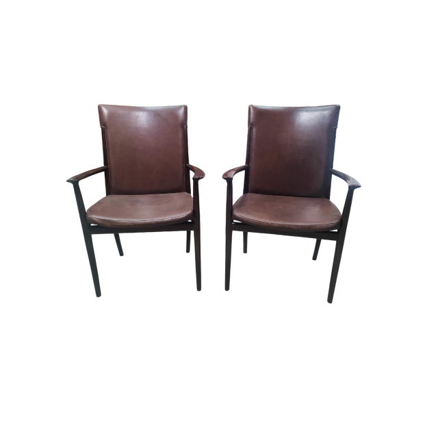 Rare set of four 1960s high chairs designed by Danish designer Kai Lyngfeldt Larsen and manufactured by Søren Willadsen in...