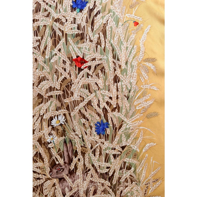 Textile Hermès Les Blés Silk Scarf 2006 Designed by Grygkar Hugo For Sale - Image 7 of 12