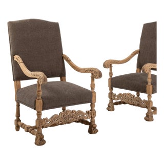 19th Century France Tan Wood Armchair For Sale