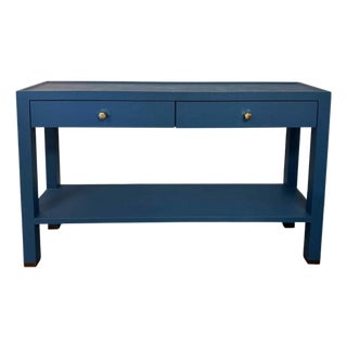 Made Goods Jarin Faux Belgian Linen Console Table For Sale