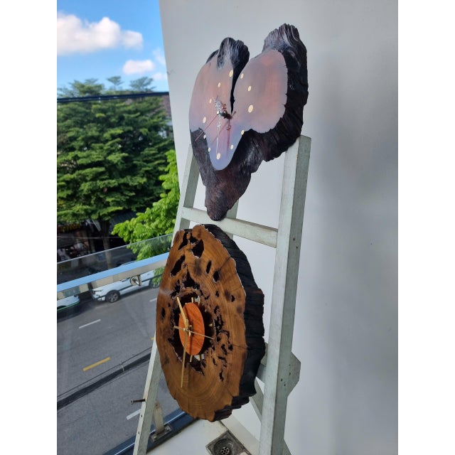 Contemporary 2020s Orbit & Love – One-of-a-Kind Handcrafted Driftwood Clock Duo For Sale - Image 3 of 18
