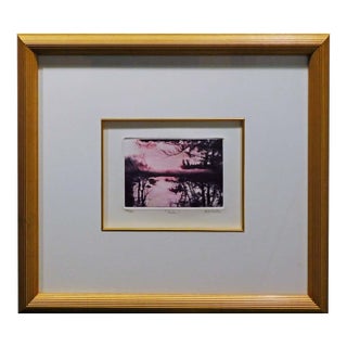 G H Rothe "Lake" 1988 Landscape Framed Mezzotint 66/75 Hand Signed For Sale