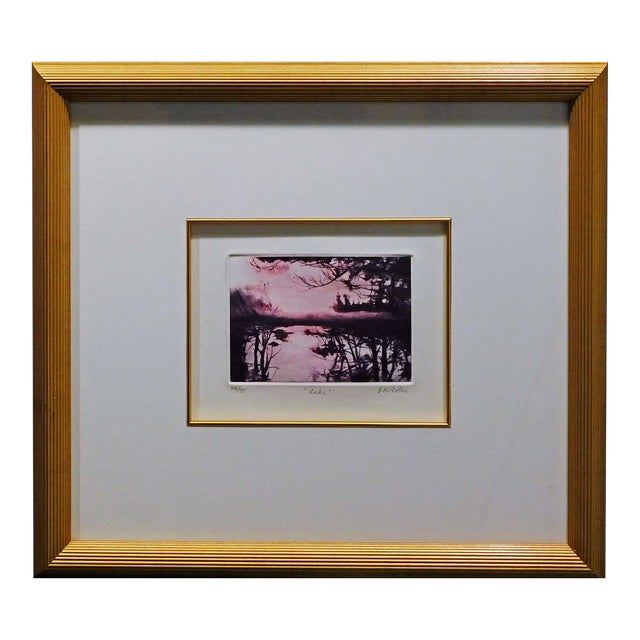 G H Rothe "Lake" 1988 Landscape Framed Mezzotint 66/75 Hand Signed For Sale