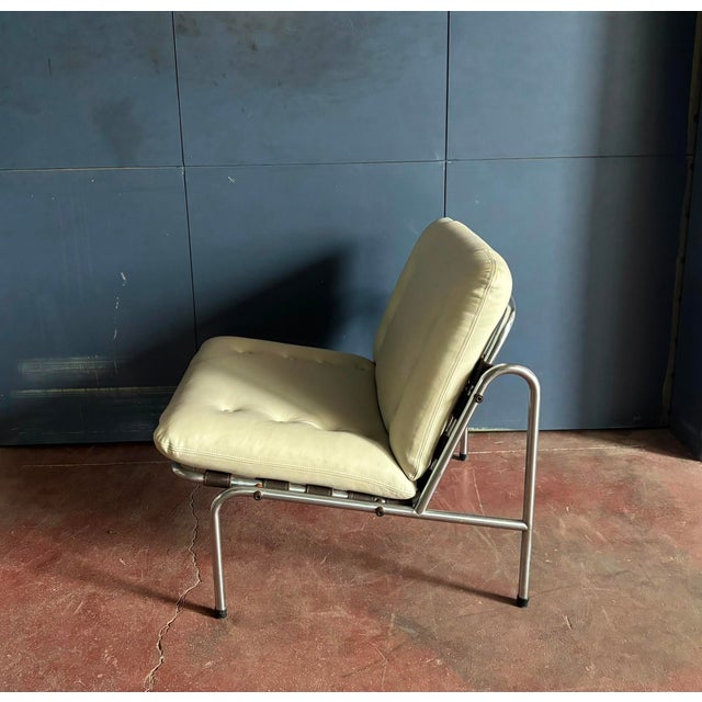 Mid-Century Modern Kyoto SZ07 Beige Leather Chair by Martin Visser and Walter Antonis for T Spectrum, 1969 For Sale - Image 3 of 5