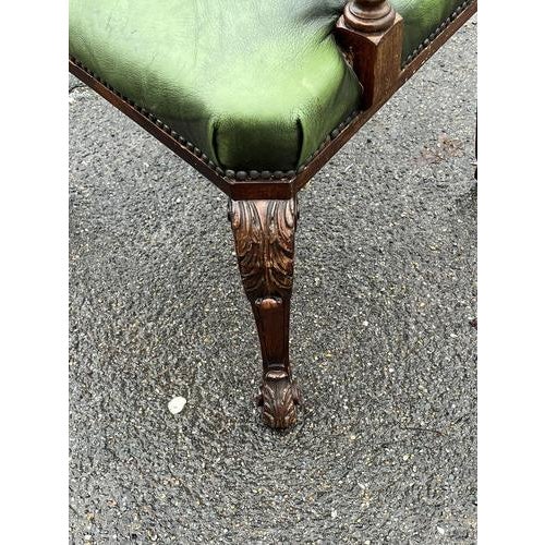 Brown English Country Mahogany Library Armchair For Sale - Image 8 of 16