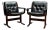 Set of Siesta Dining or Desk Chairs in Black Leather by Ingmar Relling Westnova for Westnofa, 1960s For Sale