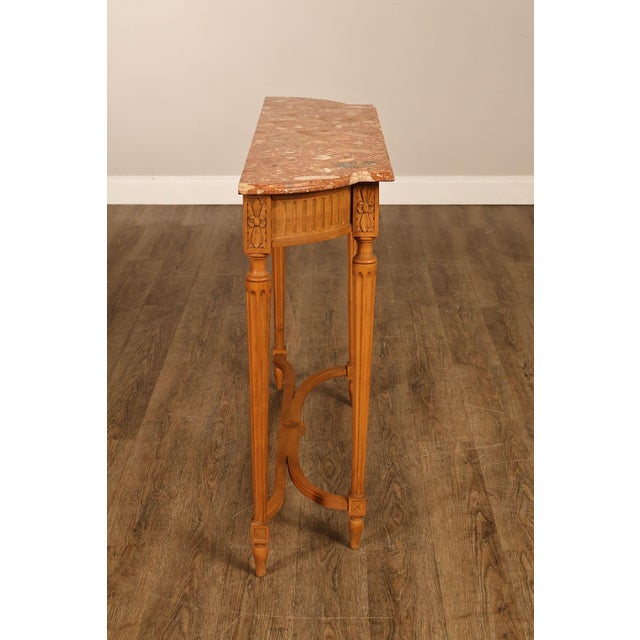 French Louis XVI Style Marble Top Narrow Console For Sale - Image 18 of 18