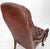 Pair Burgundy Leather Queen Anne Tufted Upholstery Walnut Armchairs MINT For Sale - Image 16 of 17
