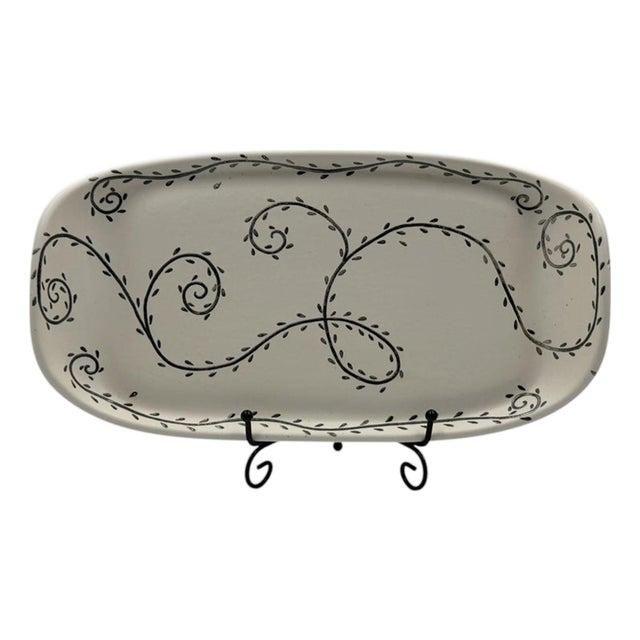 1980s Emilia Castillo Porcelain & Pure Silver Serving Platter, Mexican Modernism For Sale