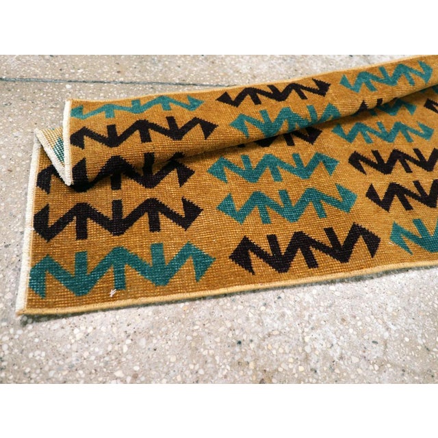 Black Galerie Shabab Collection Mid-20th Century Turkish Anatolian Art Deco Runner For Sale - Image 8 of 8
