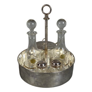 800 Silver and Crystal Oil and Condiment Cruet Set from Calegaro, 1970s For Sale