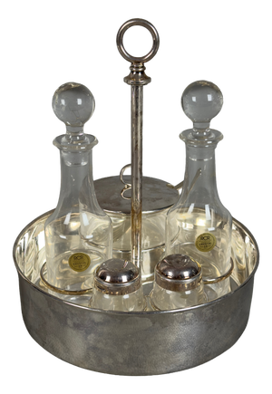 800 Silver and Crystal Oil and Condiment Cruet Set from Calegaro, 1970s
