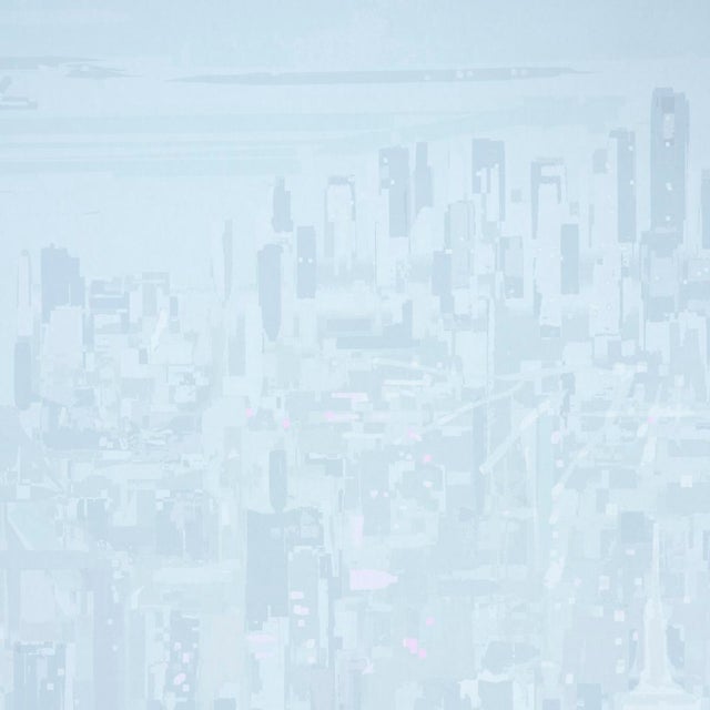 Contemporary Schumacher x The New Yorker Pascal Campion's New York Skyline Wallpaper In Blue For Sale - Image 3 of 6
