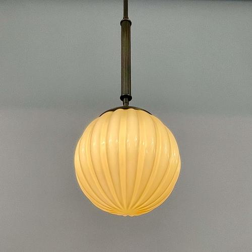 Art Deco Opaline Glass Pendant by Christian Bergh, Sweden 1930s For Sale - Image 13 of 15