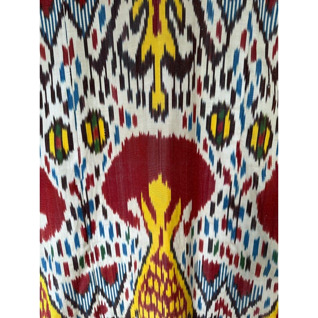 Vintage Woven Ikat Chapan Robe Central Asia Uzbekistan For Sale - Image 9 of 17