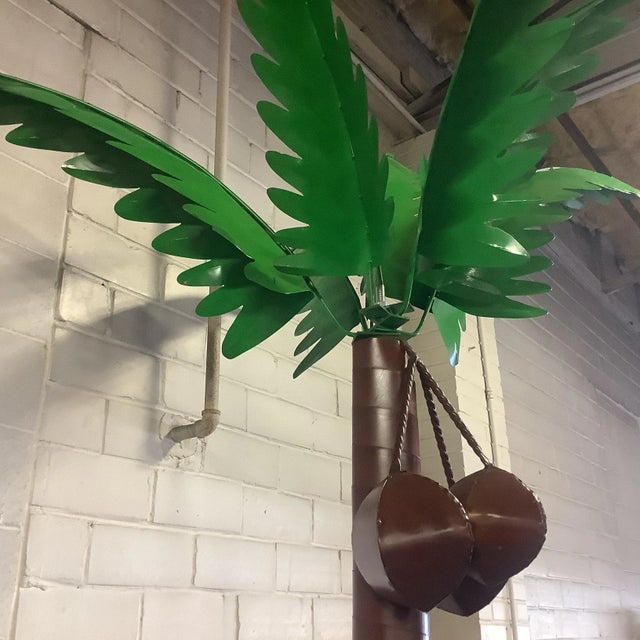 Hollywood Regency Coastal Boho Chic Outdoor Garden Sculptural 14’ Life Size Palm Tree. For Sale - Image 4 of 13