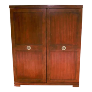 Vintage Plunkett Home Furnishings Modern Expandable Wood Bar Cabinet