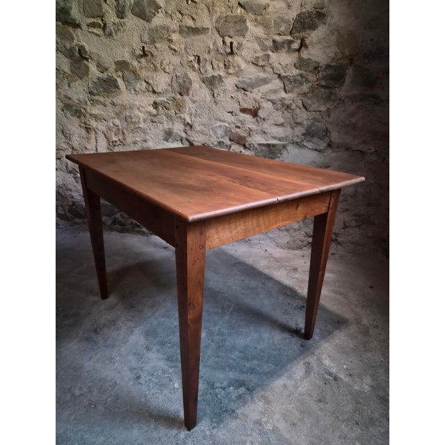 19th Century Antique French Walnut Table with Drawer, 1890s For Sale - Image 5 of 18