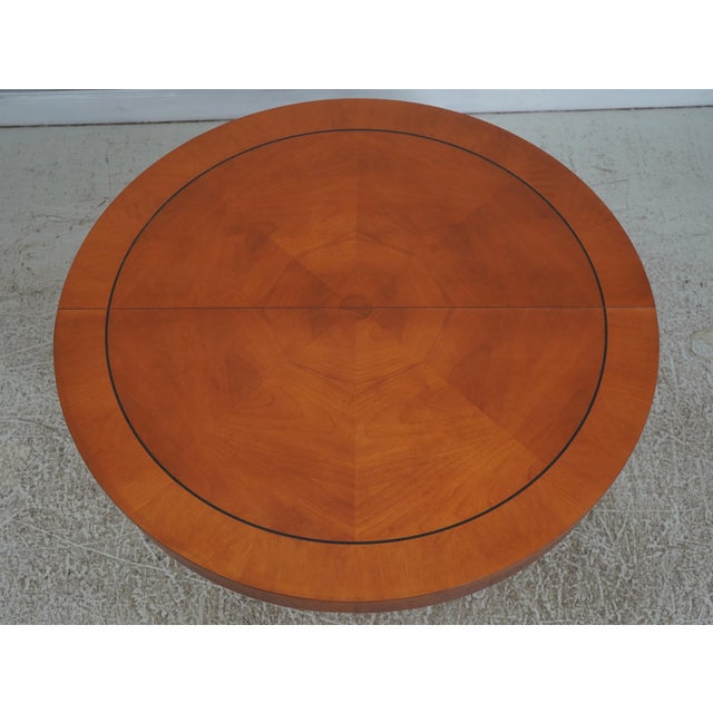 Neoclassical Baker Neoclassical Cherry Inlaid Round Dining Table For Sale - Image 3 of 18