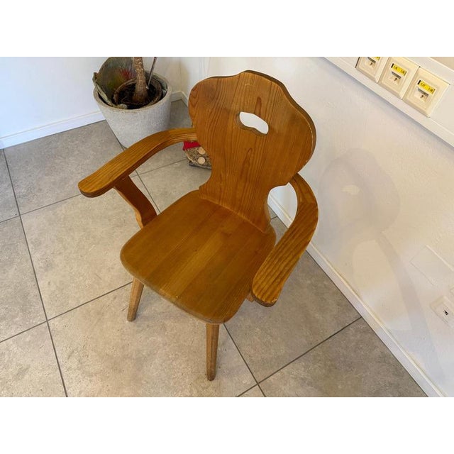 Rustic Farmhouse Armchair in Wood For Sale - Image 11 of 17