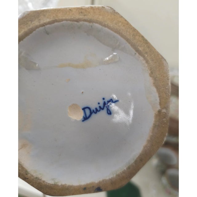 18th Century Delft Blue and White Decorated Lamp Mounted Vases , Signed Van Duijn, Pair For Sale - Image 11 of 11