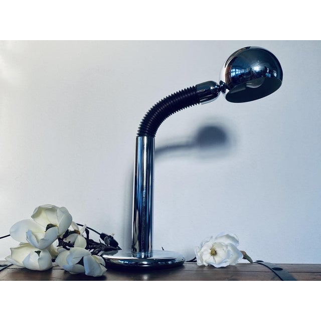 Vintage Italian Chrome Table Lamp by Bellini for Targetti, 1970 For Sale - Image 4 of 18