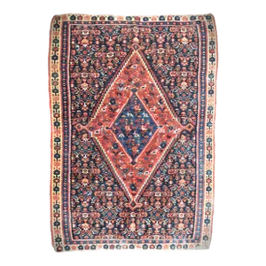 Antique Persian Bijar Flatwoven Kilim. 3'3"x 4'9"