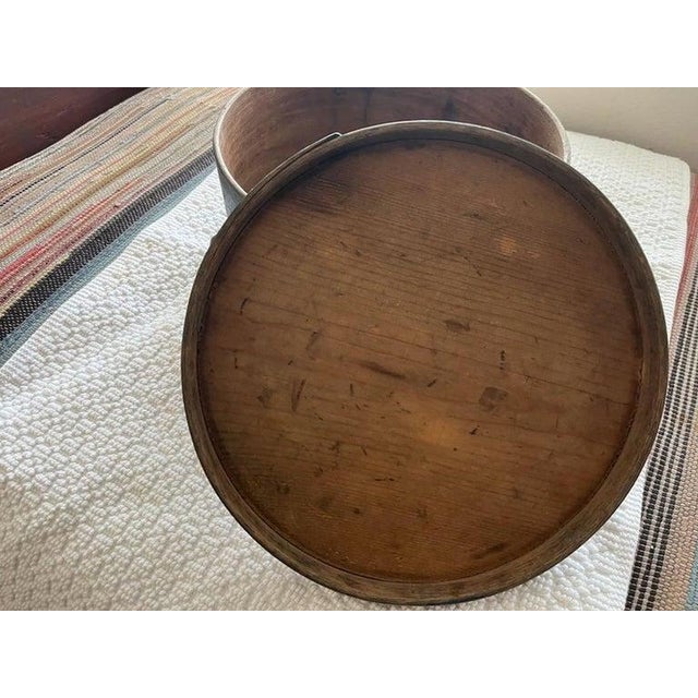 Mid 19th Century 19Thc Original Blue Painted Bail Handled Pantry Box For Sale - Image 5 of 7