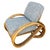1950s Restored Mid-Century 3/4 Round Pretzel Arm Rattan Lounge Chair Set For Sale - Image 12 of 18