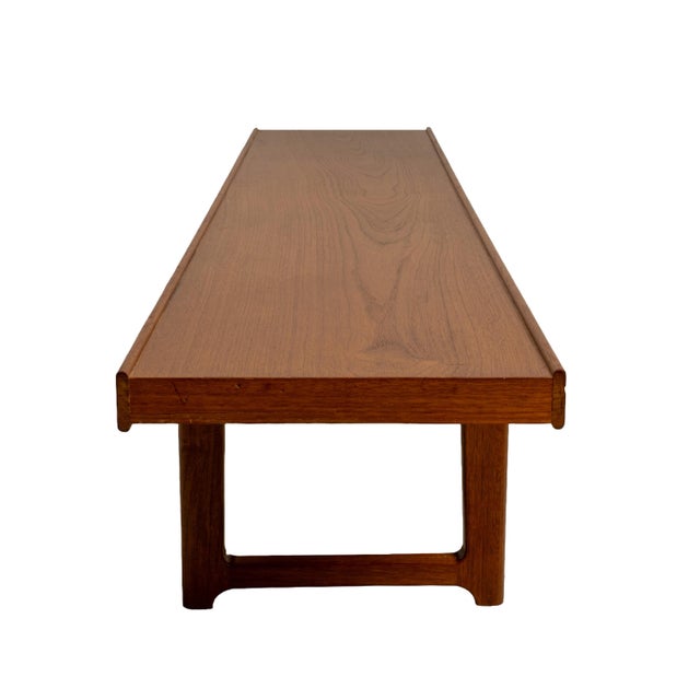 Brown Vintage Torbjørn Afdal Krobo Extra Long Teak Bench by Bruksbo Norway, Scandinavian Modern For Sale - Image 8 of 18