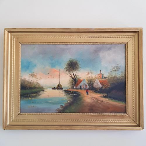 Dutch Scene, Oil on Wood, Framed For Sale - Image 10 of 10