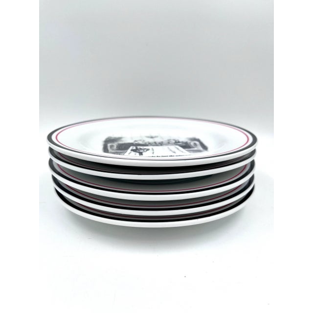 Ceramic Restoration Hardware "The New Yorker" Wine-Themed Cartoon Plates - Set of 5 For Sale - Image 7 of 10