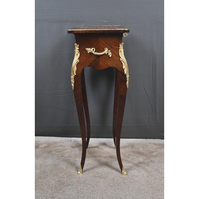 Small Louis XV Style Marquetry Worktable, Late 19th Century For Sale - Image 13 of 18