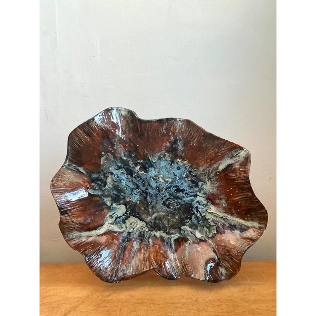 Mid-Century Modern Vintage Organic Form Ceramic Dish For Sale - Image 3 of 12
