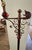 Vintage Floor Lamp With Shade Copper Coloring Burgundy Glass Accents For Sale - Image 4 of 9