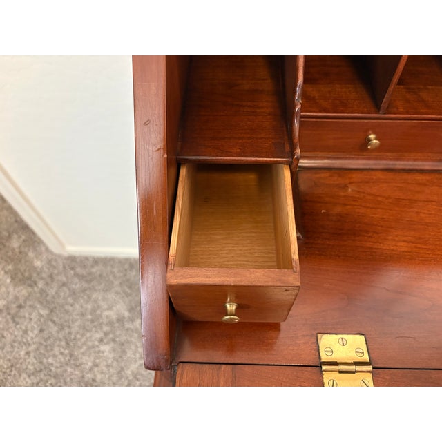 Brown 1960s Henkel Harris Wild Cherry Lady Astor Writing Desk For Sale - Image 8 of 17