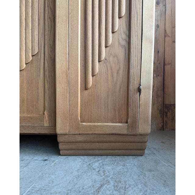 Large Art Deco Asymmetrical Oak Wardrobe, 1920s For Sale - Image 17 of 18