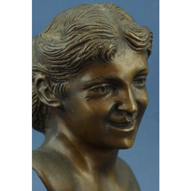 20th Century Bronze Bust Sculpture of Girl with a Laugh by Vincenzo Gemito, Italy For Sale - Image 18 of 18