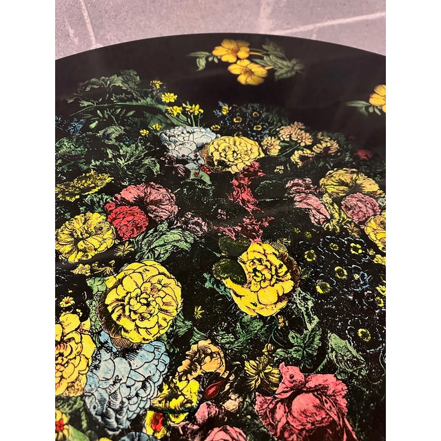 Black 1970s "Fiori Della Notte" Round Table by Fornasetti For Sale - Image 8 of 11