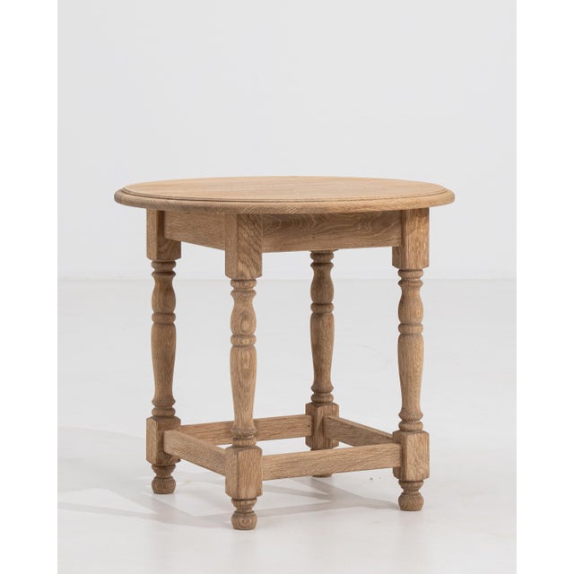 Brown 20th Century French Oak Side Table with Square Top For Sale - Image 8 of 10